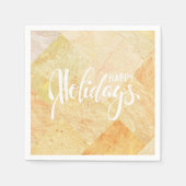 Chic Happy Holidays Champagne Serviette (Vorderseite)