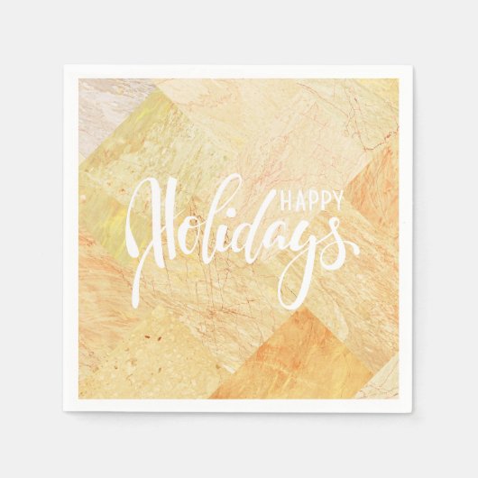 Chic Happy Holidays Champagne Serviette (Vorderseite)