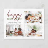 Chic Happy New Year Calligrafy Foto Holiday Postkarte (Vorderseite)