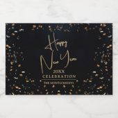 Chic Happy New Year Mini Alkoholflaschenetikett (Einzelnes Label)