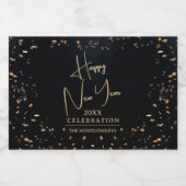 Chic Happy New Year Mini Schaumweinetikett (Einzelnes Label)