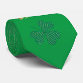 Chic Happy Viel Glück Gold Kleeblatt St Patrick's Krawatte (Gerollt)