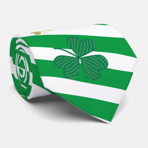 Chic Happy Viel Glück Gold Kleeblatt St Patrick's Krawatte