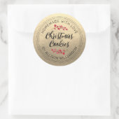 Chic hausgemachte Weihnachts-Cranberry Cookies Gol Runder Aufkleber (Tasche)