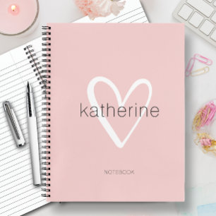 Chic Heart Blush Pink Notizblock