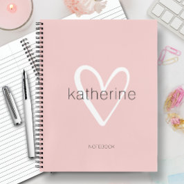 Chic Heart Blush Pink Notizblock