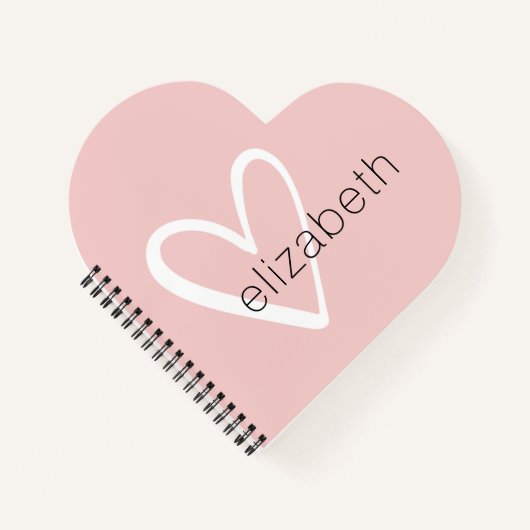Chic Heart Blush Pink Notizblock (Vorderseite)