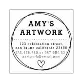 Chic Heart | Firmenname und Rücksendeadresse Gummistempel (Prägung)