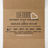 Chic Heart, Kraft Effect Wedding Suite Dreifach Gefaltete Einladung (Innenseite Mitte)