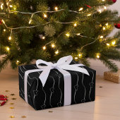 Chic Heart Links zu Black Wedding Wrapping Paper Geschenkpapier