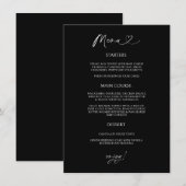 Chic Heart Menu Card Minimal Reception Dining Menükarte (Vorne/Hinten)