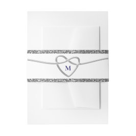 Chic Heart Monogram Wedding Einladungsbanderole