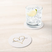 Chic Heart of Gold Runder Pappuntersetzer (Vor Ort)