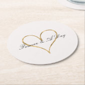 Chic Heart of Gold Runder Pappuntersetzer (Angewinkelt)