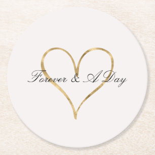Chic Heart of Gold Runder Pappuntersetzer