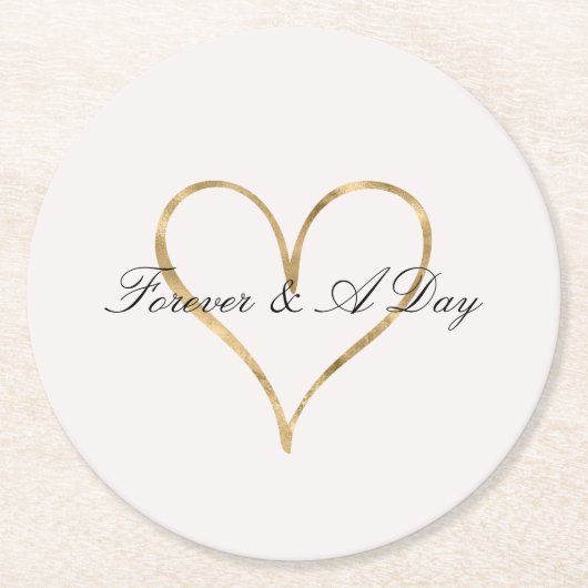 Chic Heart of Gold Runder Pappuntersetzer (Vorderseite)