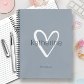 Chic Heart on Dusty Blue Notizblock