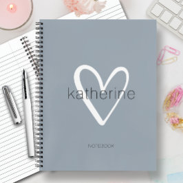 Chic Heart on Dusty Blue Notizblock