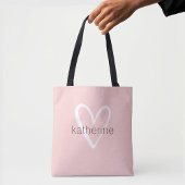 Chic Heart Personalisiert Blush Pink Tasche