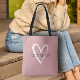 Chic Heart Personalisiert Dusty Rose Tasche
