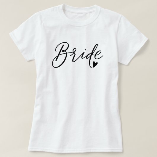 Chic Heart Script Braut T-Shirt (Design vorne)