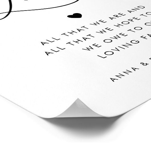 Chic Heart Script Generationen von Liebe Wedding S Poster (Ecke)