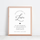 Chic Heart Script Generationen von Liebe Wedding S Poster