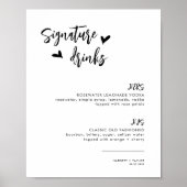 Chic Heart Script Seine Wahl Drinks Cocktails Poster (Vorne)