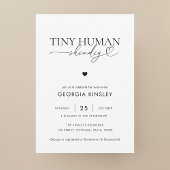 Chic Heart Script Tiny Human Shindig Baby Dusche Einladung