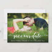 Chic Heart Style Handgeschriebenes Script Modern 2 Save The Date (Vorderseite)