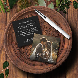 Chic Heart Wedding Foto geklappt Danke Mitteilungskarte