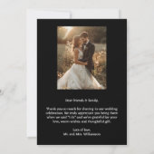 Chic Heart Wedding Foto Vielen Dank Mitteilungskarte (Rückseite)