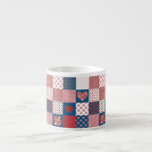 Chic Hearts and Rose Imitate Patchwork Espresso Ta Espressotasse (Vorderseite)