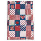 Chic Hearts and Rose Imitate Patchwork Geschenktas Mittlere Geschenktüte (Rückseite)