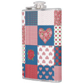 Chic Hearts and Rose Imitate Patchwork Hip Flask Flachmann (Links)