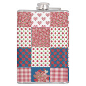 Chic Hearts and Rose Imitate Patchwork Hip Flask Flachmann (Rückseite)
