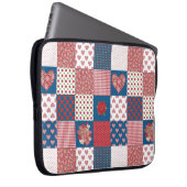 Chic Hearts and Rose Imitate Patchwork Laptop Slee Laptopschutzhülle (Vorne Rechts)