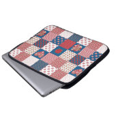 Chic Hearts and Rose Imitate Patchwork Laptop Slee Laptopschutzhülle (Vorne Knopf)