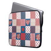 Chic Hearts and Rose Imitate Patchwork Laptop Slee Laptopschutzhülle (Vorderseite Links)
