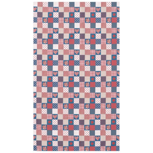Chic Hearts and Rose Imitate Patchwork Tableteclot Tischdecke (Vorderseite)