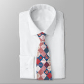 Chic Hearts and Rose Patchwork Unisex Necktie Krawatte (Gebunden)