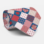 Chic Hearts and Rose Patchwork Unisex Necktie Krawatte (Gerollt)