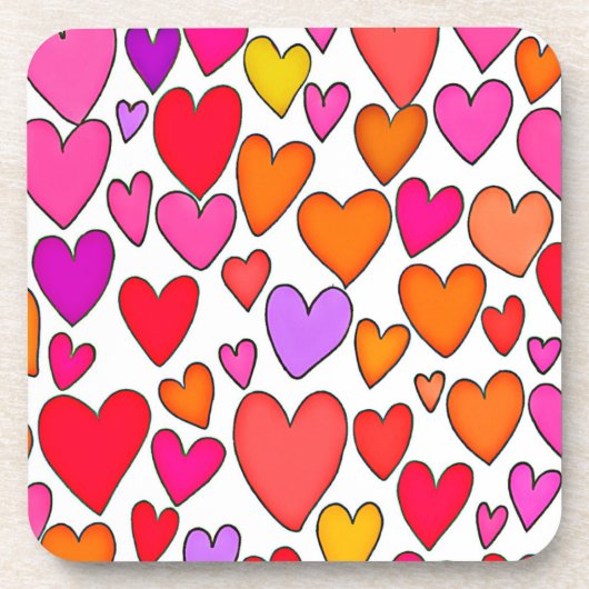 Chic Hearts Elegante: Blickvolle Liebe Getränkeuntersetzer (Vorderseite)