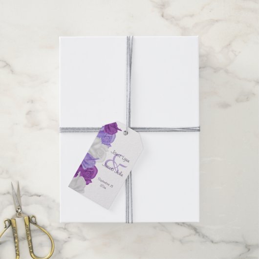 Chic Heirloom Rose Hochzeit Geschenkanhänger (Mit Garn)