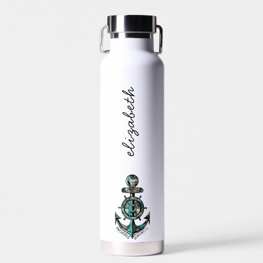 Chic heißt Black & Blue religious nautical Image Trinkflasche (Vorne)
