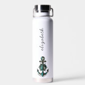 Chic heißt Black & Blue religious nautical Image Trinkflasche (Rückseite)