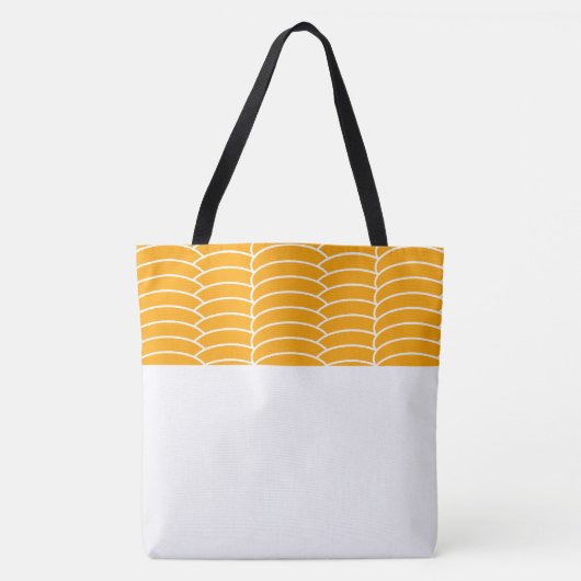 Chic Hell gezogene gelbe Kurven Weißer Farbblock Tasche (Vorderseite)
