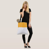 Chic Hell gezogene gelbe Kurven Weißer Farbblock Tasche (Am Model)