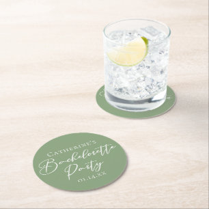Chic Hellgrüne Hen Party Personalisiert Runder Pappuntersetzer