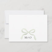 Chic Hellgrünes Bogenband QR-Code Hochzeit RSVP Karte (Rückseite)